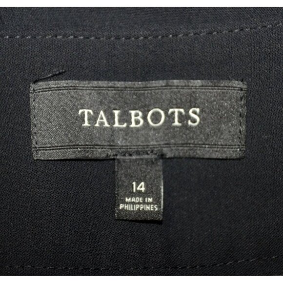 Talbots Heritage Ladies Black Career Pants Size 14 Straight Wide Leg Trousers - Picture 6 of 10